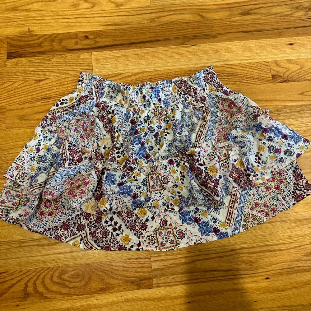 Multicolor ruffle skirt